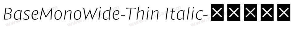 BaseMonoWide-Thin Italic字体转换